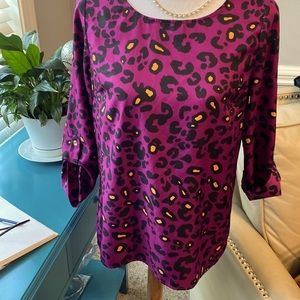 Purple animal, print top